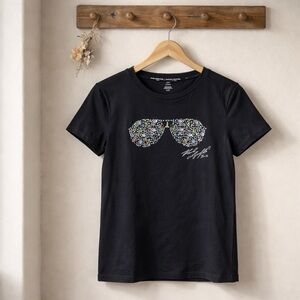 Karl Lagerfeld Black T-Shirt with Logo Detail